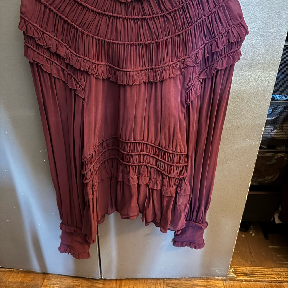 NWT FARM Rio Ruched Ruffled  Blouse - Picture 7 of 7